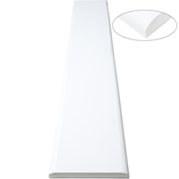 Close-up view of Bright White Stone Bullnose Edge Shower Curb, showcasing timeless elegance and sophisticated design.